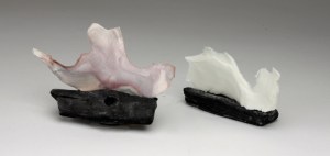 feelings 2015 Cool ice porcelain saggar-fired. approx 25cm x 15cm each